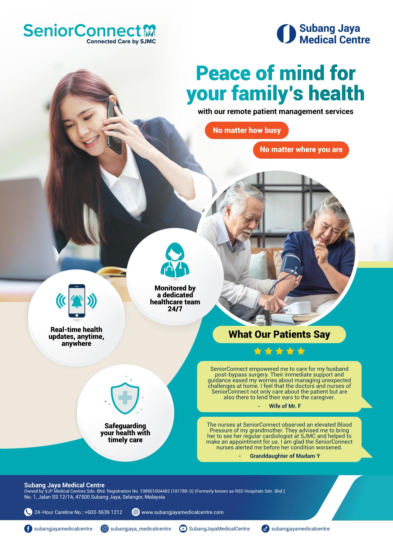 SJMC Senior Connect - Remote patient management services.