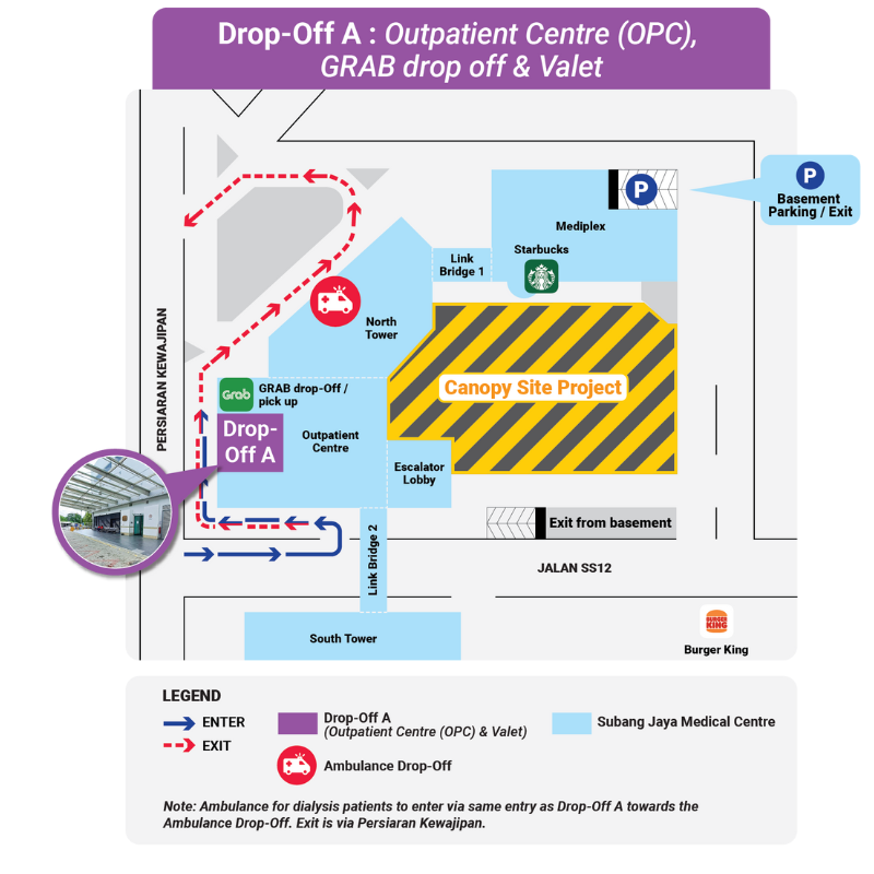 SJMC Construction Notice 2025 - Drop off A map