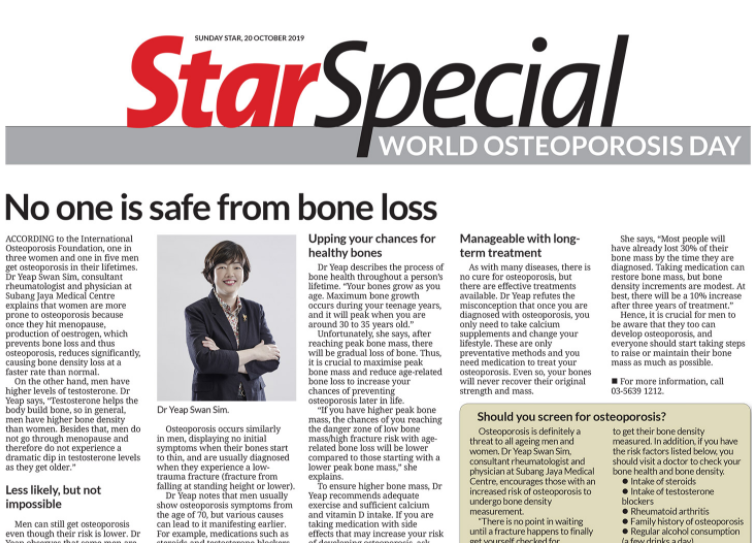 NO ONE IS SAFE FROM BONE LOSS