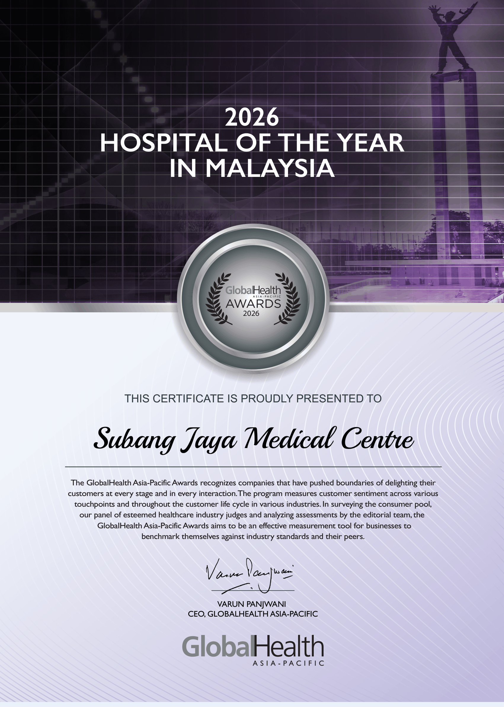 Subang Jaya Medical Centre wins 2026 Hospital of The Year in Malaysia